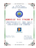 KHOÁ LUẬN TỐT NGHIỆP PHÂN TÍCH CÁC YẾU TỐ ẢNH HƯỞNG ĐẾN ĐỘNG LỰC LÀM VIỆC CỦA NHÂN VIÊN TẠI CÔNG TY XĂNG DẦU THỪA THIÊN HUẾ