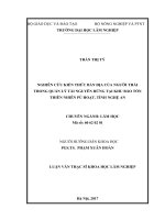 (Luận văn thạc sĩ) nghiên cứu kiến thức bản địa của người thái trong quản lý tài nguyên rừng tại khu bảo tồn thiên nhiên pù hoạt, tỉnh nghệ an​ 