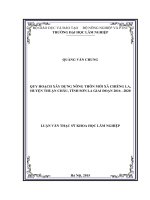 (Luận văn thạc sĩ) quy hoạch xây dựng nông thôn mới xã chiềng la, huyện thuận châu, tỉnh sơn la giai đoạn 2016   2020 