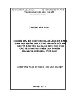 (Luận văn thạc sĩ) nghiên cứu đề xuất các hành lang đa dạng sinh học nhằm thích ứng với biến đổi khí hậu và bảo tồn đa dạng sinh học cho các hệ sinh thái 