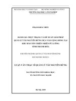 (Luận văn thạc sĩ) đánh giá thực trạng và đề xuất giải pháp quản lý tài nguyên rừng dựa vào cộng đồng tại khu bảo tồn thiên nhiên pù luông, tỉnh thanh hóa​ 