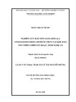 (Luận văn thạc sĩ) nghiên cứu bảo tồn loài giổi lụa (tsoongiodendron odorum chun) tại khu bảo tồn thiên nhiên pù hoạt, tỉnh nghệ an​ 