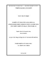 Nghiên cứu bảo tồn loài giổi lụa (tsoongiodendron odorum chun) tại khu bảo tồn thiên nhiên pù hoạt, tỉnh nghệ an​ 