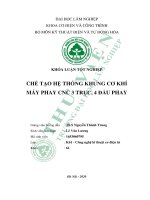 Chế tạo hệ thống khung cơ khí máy phay CNC 3 trục 4 đầu phay 