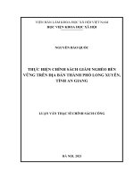 Thực hiện chính sách giảm nghèo bền vững trên địa bàn thành phố long xuyên, tỉnh an giang 