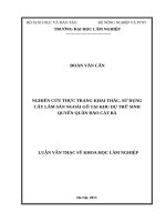Nghiên cứu thực trạng khai thác, sử dụng cây lâm sản ngoài gỗ tại khu dự trữ sinh quyển quần đảo cát bà​ 