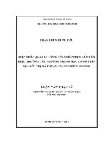 Biện pháp quản lý công tác chủ nhiệm lớp của hiệu trưởng các trường trung học cơ sở trên địa bàn thị xã thuận an, tỉnh bình dương 