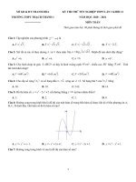 33  đề thi thử TN THPT 2021   môn toán   THPT thạch thành 1   thanh hóa   lần 1   file word có lời giải 