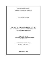 Các yếu tố ảnh hưởng đến sự gắn bó của nhân viêntại ngân hàng eximbank   chi nhánh bình dương 