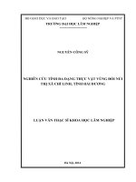 Nghiên cứu tính đa dạng thực vật vùng đồi núi thị xã chí linh, tỉnh hải dương 
