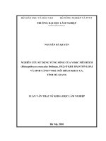 Luận văn thạc sĩ nghiên cứu sử dụng vùng sống của vọoc mũi hếch (rhinopithecus avunculus dollman, 1912) ở khu bảo tồn loài và sinh cảnh vọoc mũi hếch ở khau ca, tỉnh hà giang​ 