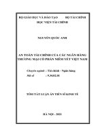 An toàn tài chính của các ngân hàng thương mại cổ phần niêm yết ở việt nam TT 