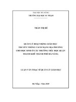 Quản lý hoạt động giáo dục truyền thông cách mạng địa phương cho học sinh ở các trường tiểu học quận thanh khê thành phố đà nẵng  