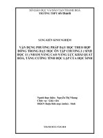 (Sáng kiến kinh nghiệm) vận dụng phương pháp dạy học theo hợp đồng trong dạy học ôn tập chương i ( sinh học 11 ) 
