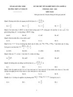 17  đề thi thử TN THPT 2021   môn toán   THPT lý thái tổ   bắc ninh   lần 1   file word có lời giải 