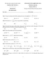 9  đề thi thử TN THPT 2021   môn toán   THPT tiên du 1   bắc ninh   lần 1   file word có lời giải 