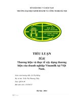 Thương hiệu và thực tế xây dựng thương hiệu của doanh nghiệp Vinamilk tại Việt Nam.