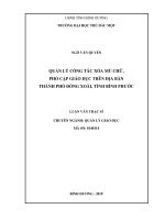 Quản lý công tác xóa mù chữ, phổ cập giáo dục trên địa bàn thành phố đồng xoài, tỉnh bình phước 