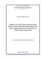 Nghiên cứu tổng hợp nano bạc bằng phương pháp sinh học định hướng ứng dụng trong kiểm soát vi khuẩn gây nhiễm trùng bệnh viện​ 