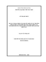 Quản lý hoạt động tổ chuyên môn ở các trường trung học cơ sở trên địa bàn thị xã bến cát, tỉnh bình dương trong bối cảnh đổi mới giáo dục hiện nay 