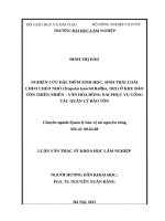 Nghiên cứu đặc điểm sinh học, sinh thái loài cheo cheo nhỏ (tragulus kanchil raffles, 1821) ở khu bảo tồn thiên nhiên   văn hóa đồng nai phục vụ công tác quản lý bảo tồn​ 