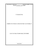 Luận văn thạc sĩ nghiên cứu sử dụng và bảo tồn thực vật ở nghệ an 