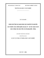 Luận văn thạc sĩ đánh giá tính đa dạng sinh học nguồn tài nguyên cây thuốc của vườn quốc gia ba vì   hà tây làm cơ sở cho công tác bảo tồn và sử dụng bền vững​ 