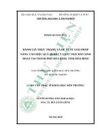 Đánh giá thực trạng và đề xuất giải pháp nâng cao hiệu quả quản lý chất thải rắn sinh hoạt tại thành phố hòa bình, tỉnh hòa bình​ 