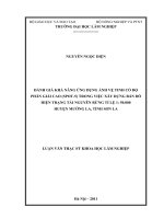 Luận văn thạc sĩ đánh giá khả năng ứng dụng ảnh vệ tinh có độ phân giải cao (spot 5) trong việc xây dựng bản đồ hiện trạng tài nguyên rừng tỉ lệ 1 50 000 huyện mường la, tỉnh sơn la​ 