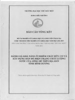 Đánh giá khả năng ô nhiễm chất hữu cơ và xây dựng bản đồ hiện trạng chất lượng nước của sông bé trên địa bàn tỉnh bình dương 