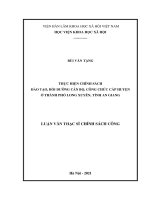 Thực hiện chính sách đào tạo, bồi dưỡng cán bộ, công chức cấp huyện ở thành phố long xuyên, tỉnh an giang 