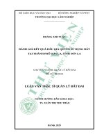 Đánh giá kết quả đấu giá quyền sử dụng đất tại thành phố sơn la, tỉnh sơn la 