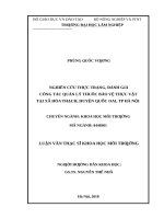 Nghiên cứu thực trạng, đánh giá công tác quản lý thuốc bảo vệ thực vật tại xã hòa thạch, huyện quốc oai, thành phố hà nội​ 