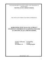 (Sáng kiến kinh nghiệm) some effective ways to attract students interest in learning english at thuong xuan 2 high school 