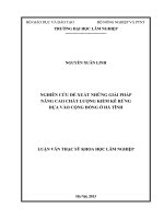 Luận văn thạc sĩ nghiên cứu đề xuất những giải pháp nâng cao chất lượng kiểm kê rừng dựa vào cộng đồng ở hà tĩnh 