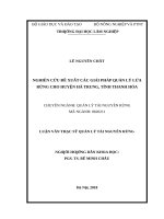 Nghiên cứu đề xuất các giải pháp quản lý lửa rừng cho huyện hà trung, tỉnh thanh hóa 
