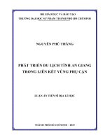 Phát triển du lịch tỉnh an giang trong liên kết vùng phụ cận 