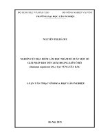Nghiên cứu đặc điểm lâm học nhằm đề xuất một số giải pháp bảo tồn loài hoàng liên ô rô (mahonia nepalensis DC ) tại vùng tây bắc​ 