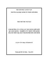 Luận văn thạc sĩ ảnh hưởng của năng lực bán hàng đến kết quả bán hàng   nghiên cứu nhân viên kinh doanh 