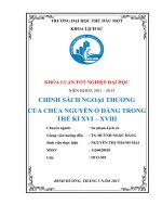 Chính sách ngoại thương của chúa nguyễn ở đàng trong thế kỷ XVI   XVIII 