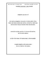 Xây dựng phương án quản lý rừng bền vững theo mô hình nhóm hộ chứng chỉ rừng trên địa bàn huyện thạch thành, tỉnh thanh hóa​ 