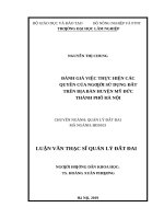 Đánh giá việc thực hiện các quyền của người sử dụng đất trên địa bàn huyện mỹ đức   thành phố hà nội 