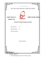 Bài tập lớn môn phân tích và thiết kế hệ thống thông tin quản lý hãng tour du lịch 
