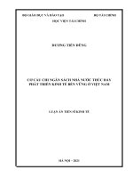 Cơ cấu chi ngân sách nhà nước thúc đẩy phát triển kinh tế bền vững ở việt nam 