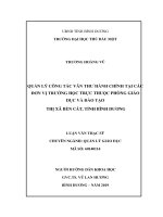Quản lý công tác văn thư hành chính tại các đơn vị trường học trực thuộc phòng giáo dục và đào tạo thị xã bến cát, tỉnh bình dương 