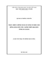 Thực hiện chính sách an sinh xã hội cho đồng bào dân tộc chăm trên địa bàn tỉnh an giang 