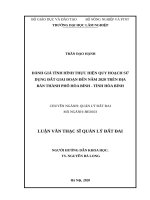 Đánh giá tình hình thực hiện quy hoạch sử dụng đất giai đoạn đến năm 2020 trên địa bàn thành phố hòa bình   tỉnh hòa bình​ 