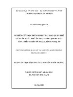 Nghiên cứu đặc điểm sinh thái học quần thể của các loài thú ăn thịt nhỏ tại khu bảo tồn thiên nhiên pù hoạt, tỉnh nghệ an​ 