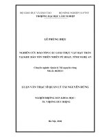 Nghiên cứu bảo tồn các loài thực vật hạt trần tại khu bảo tồn thiên nhiên pù hoạt, tỉnh nghệ an 