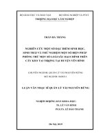 Nghiên cứu một số đặc điểm sinh học, sinh thái và thử nghiệm một số biện pháp phòng trừ một số loài sâu hại chính trên cây keo tai tượng tại huyện yên bình​ 